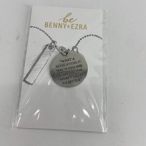 Be Benny & Ezra Revelation she didn't need to settle  silver Pendant New